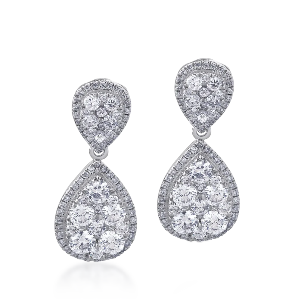 Cercei din aur alb cu diamante de 2.81ct - imagine 2