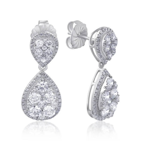 Cercei din aur alb cu diamante de 2.81ct