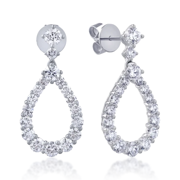 Cercei din aur alb cu diamante de 2.84ct