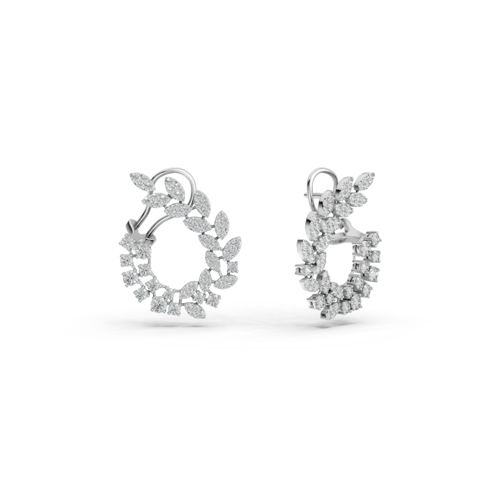 Cercei din aur alb cu diamante de 2.88ct