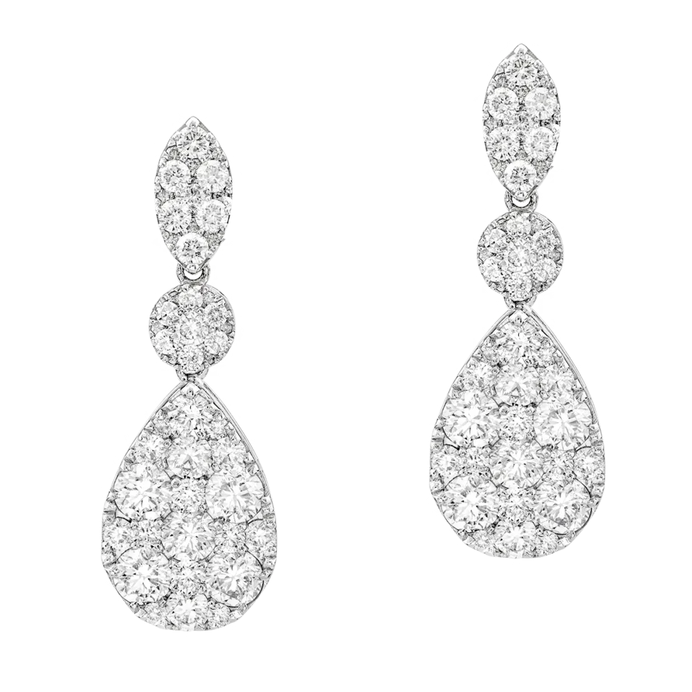 Cercei din aur alb cu diamante de 3.35ct - imagine 2