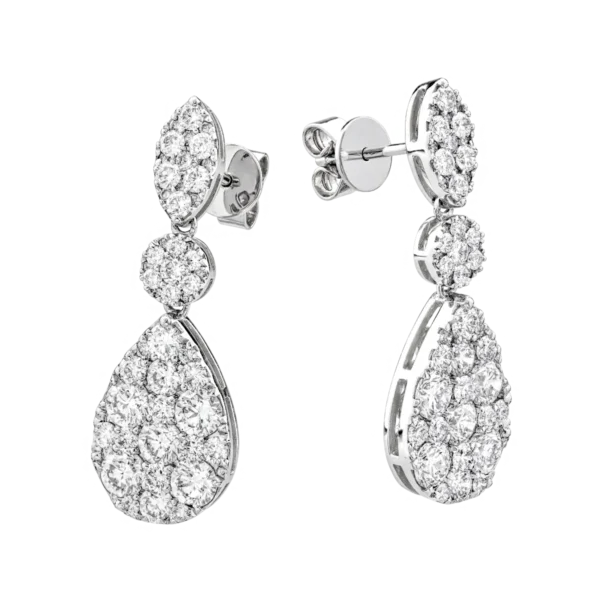 Cercei din aur alb cu diamante de 3.35ct