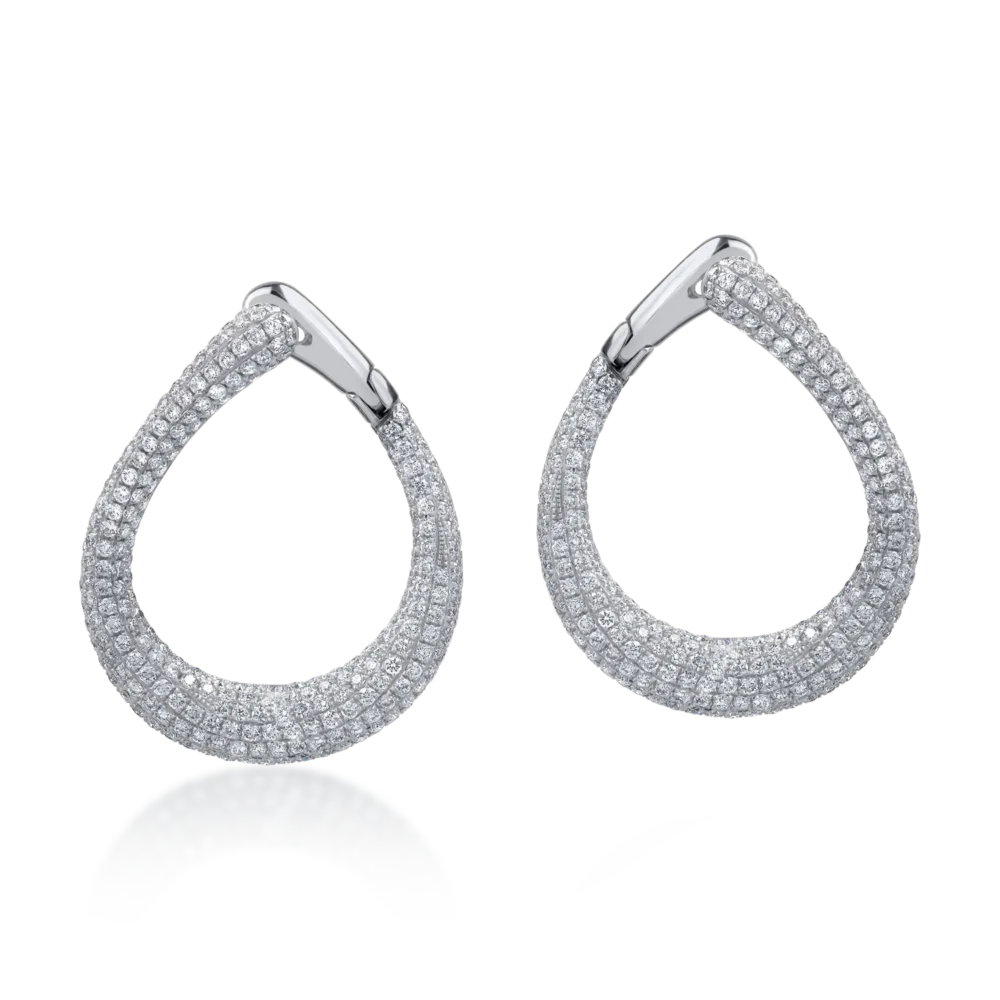 Cercei din aur alb cu diamante de 3.58ct - imagine 2