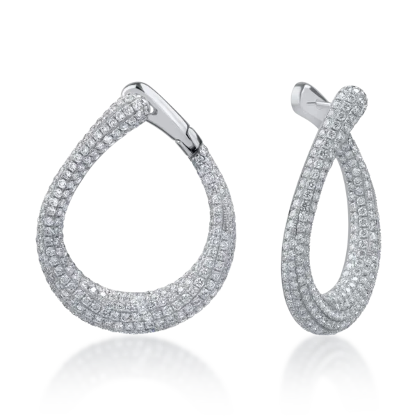 Cercei din aur alb cu diamante de 3.58ct