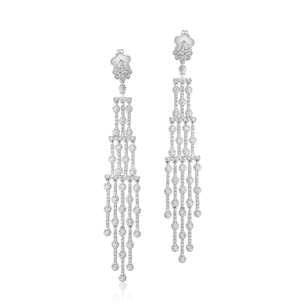 Cercei din aur alb cu diamante de 3.92ct - imagine 2