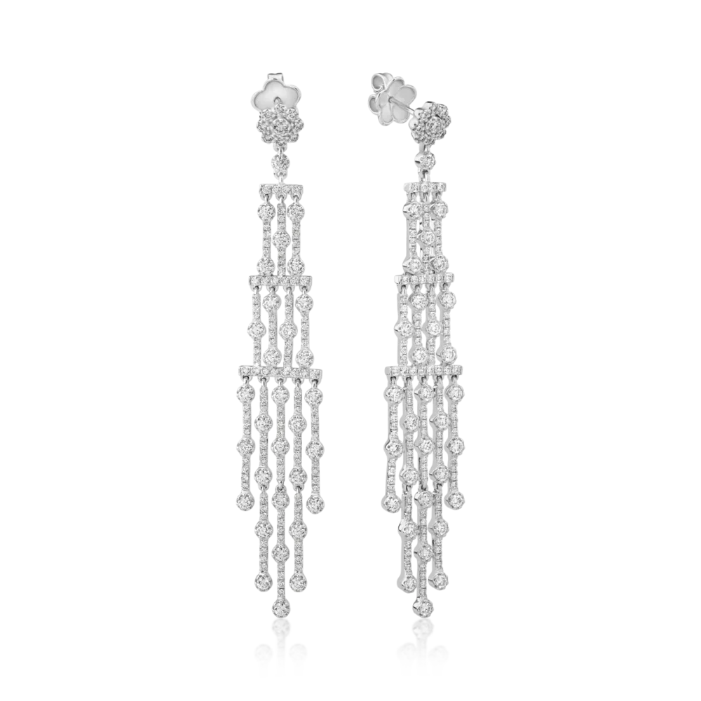 Cercei din aur alb cu diamante de 3.92ct