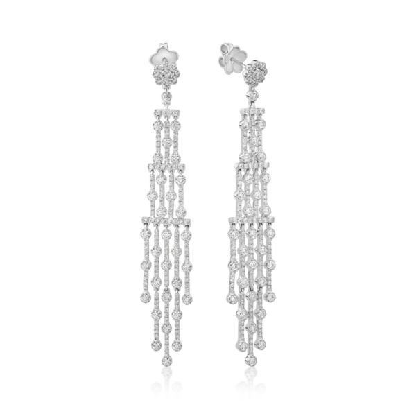 Cercei din aur alb cu diamante de 3.92ct