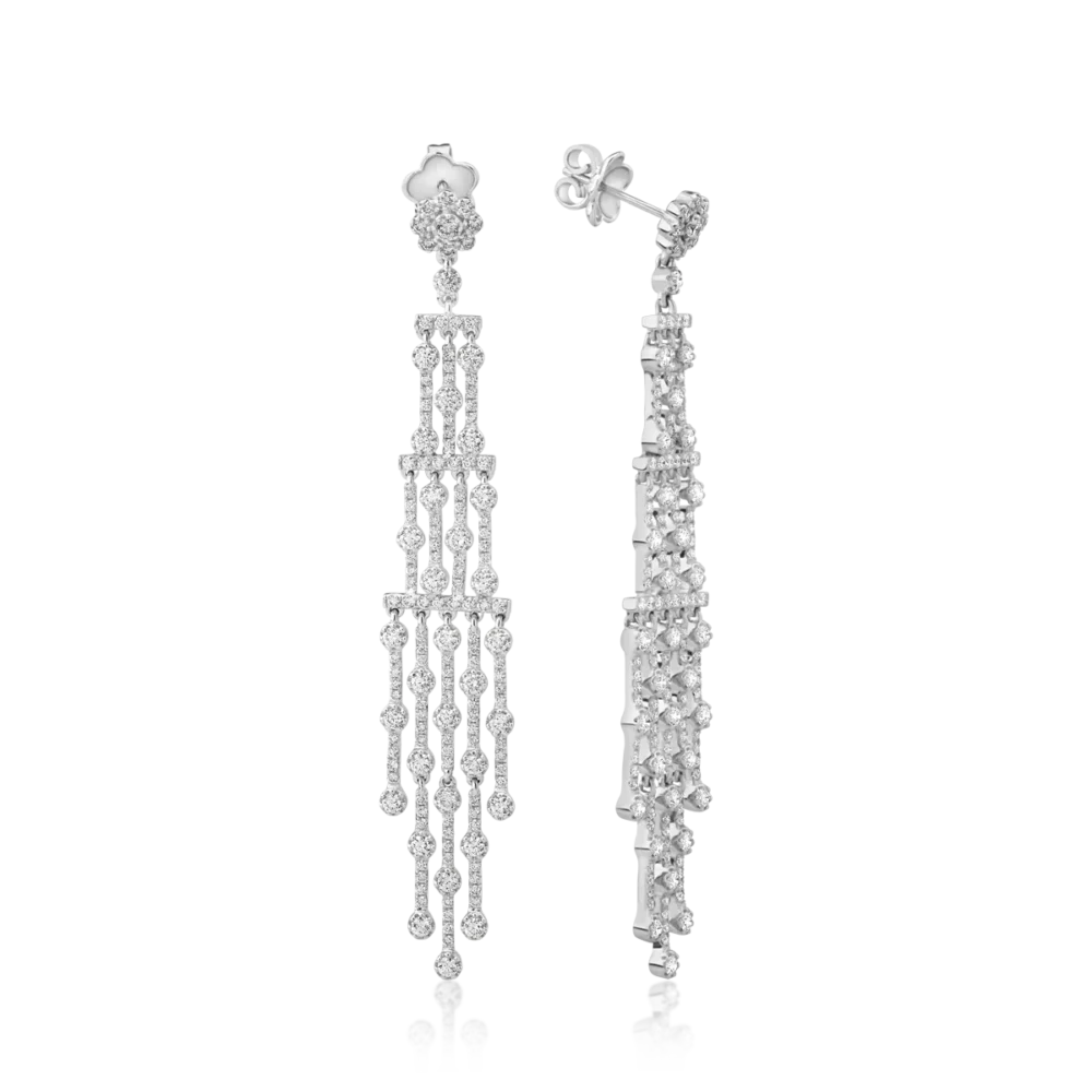 Cercei din aur alb cu diamante de 3.92ct - imagine 3