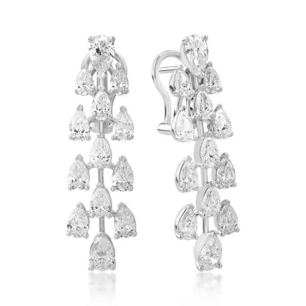 Cercei din aur alb cu diamante pear de 4.95ct