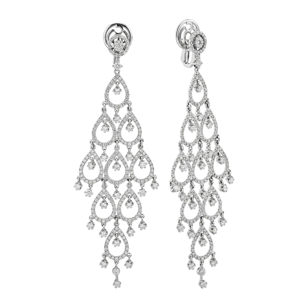 Cercei din aur alb cu diamante de 5.14ct