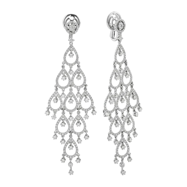 Cercei din aur alb cu diamante de 5.14ct