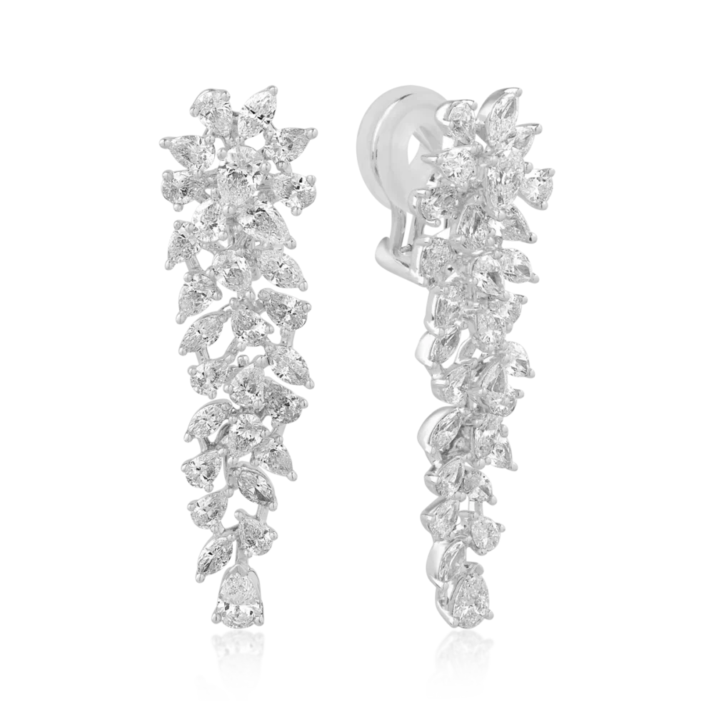 Cercei din aur alb cu diamante de 5.63ct