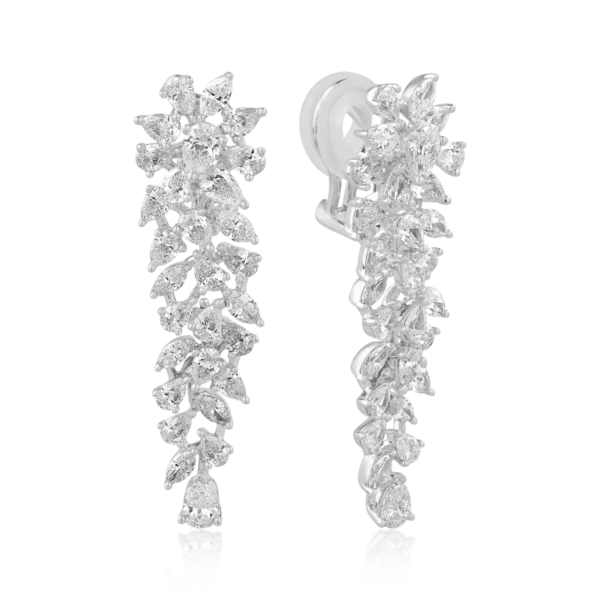 Cercei din aur alb cu diamante de 5.63ct