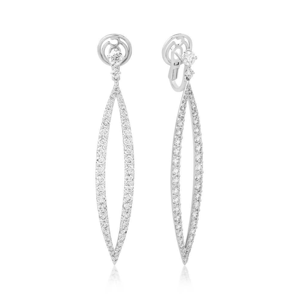 Cercei din aur alb cu diamante de 5.88ct