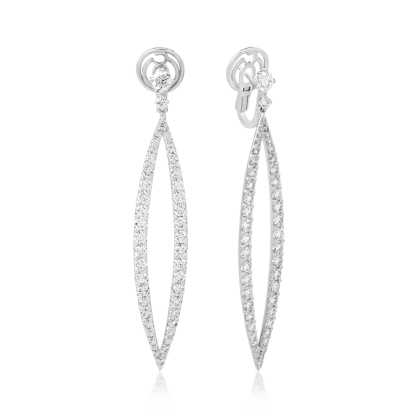 Cercei din aur alb cu diamante de 5.88ct