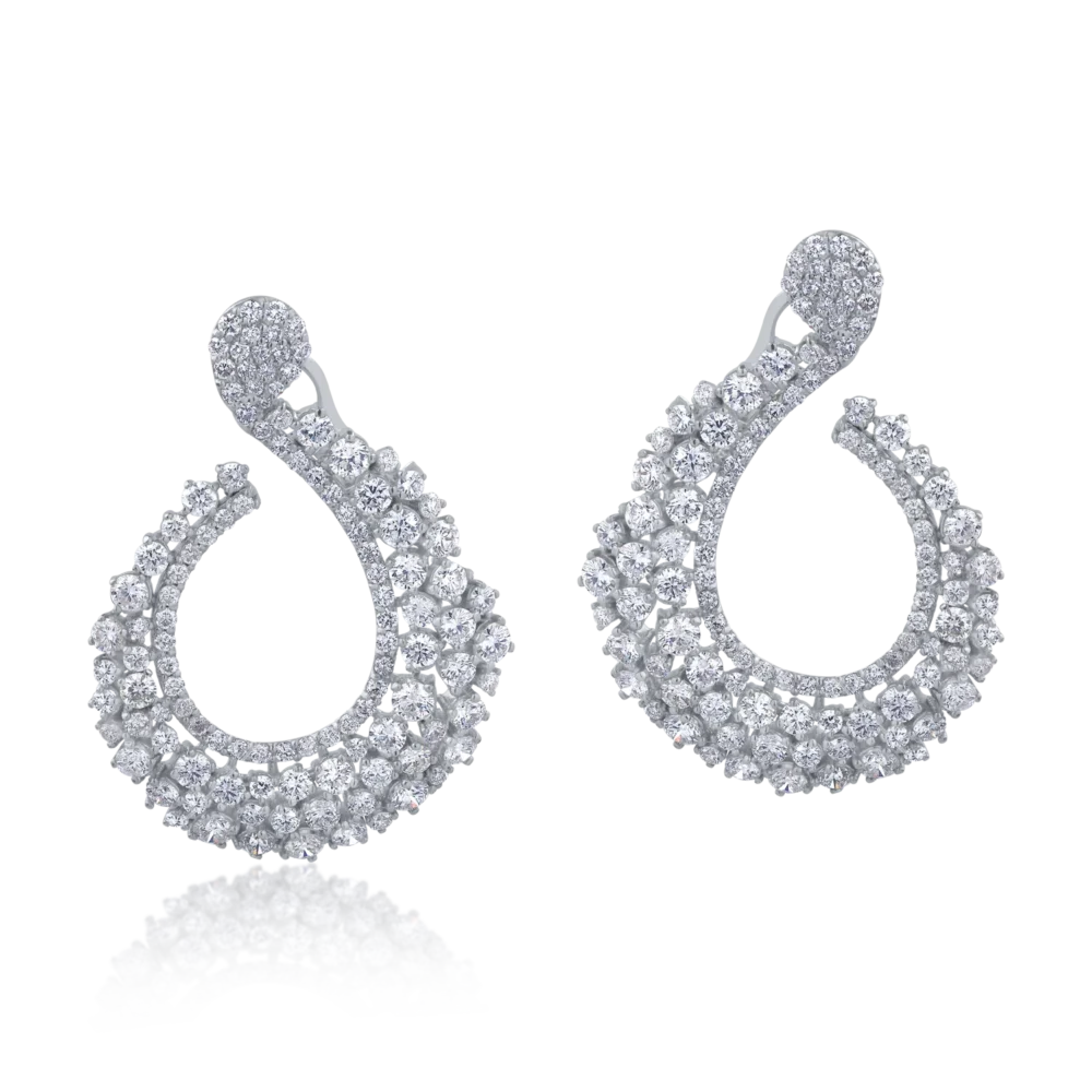 Cercei din aur alb cu diamante de 7.16ct - imagine 2