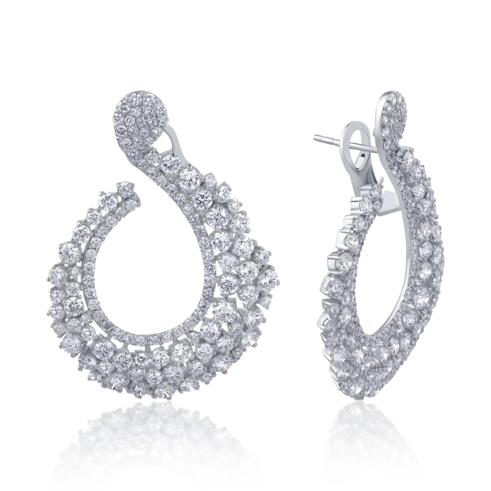 Cercei din aur alb cu diamante de 7.16ct