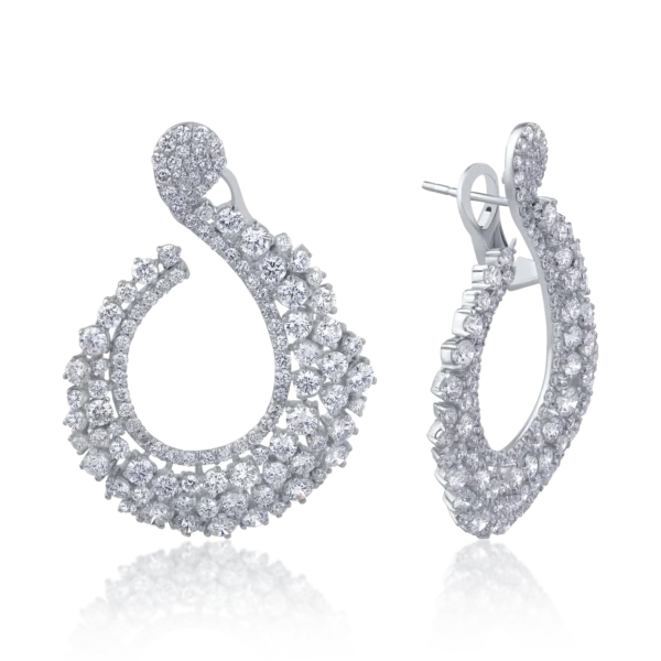 Cercei din aur alb cu diamante de 7.16ct