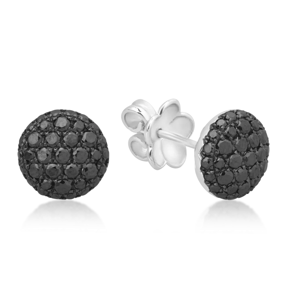Cercei din aur alb cu diamante negre de 1.03ct