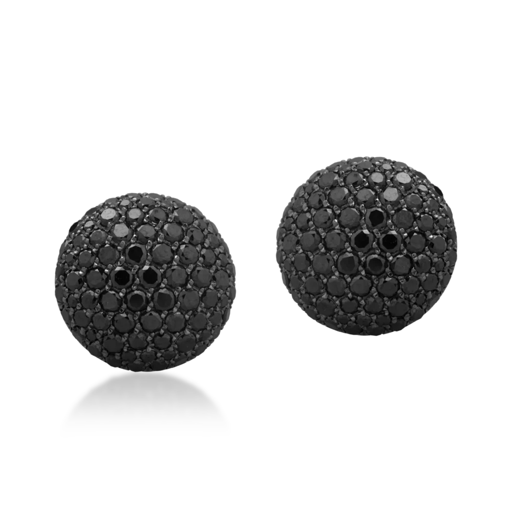 Cercei din aur alb cu diamante negre de 2.42ct - imagine 2