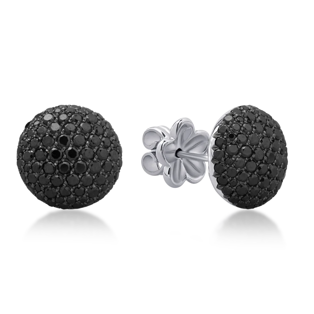 Cercei din aur alb cu diamante negre de 2.42ct