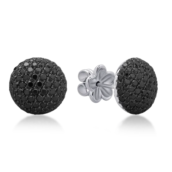 Cercei din aur alb cu diamante negre de 2.42ct