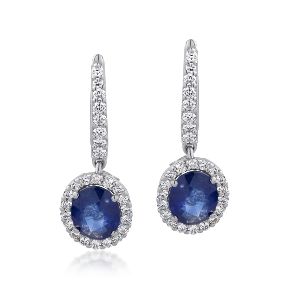 Cercei din aur alb cu pietre pretioase de 4.26ct - imagine 2