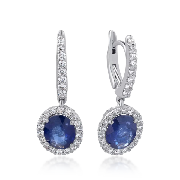 Cercei din aur alb cu pietre pretioase de 4.26ct