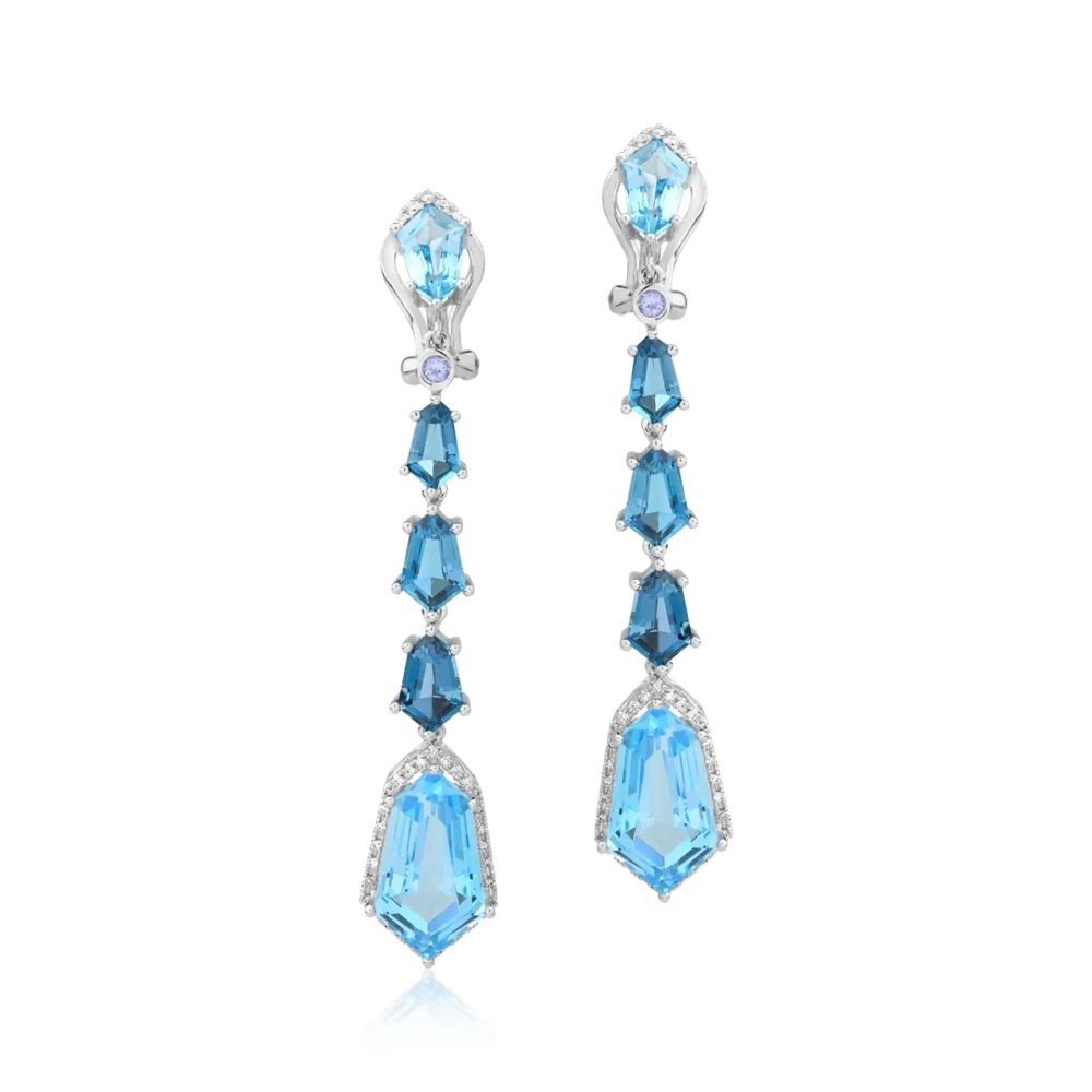 Cercei din aur alb cu pietre pretioase si semipretioase de 18.65ct - imagine 2