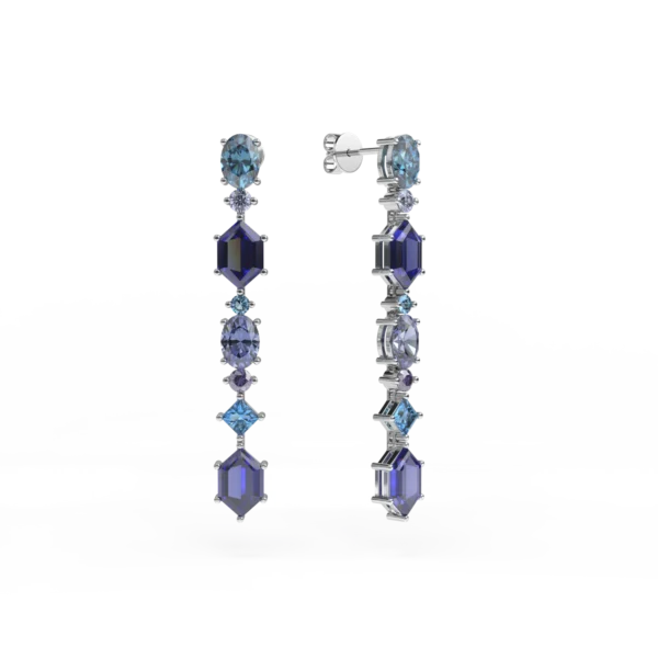 Cercei din aur alb cu pietre semipretioase de 6.1ct