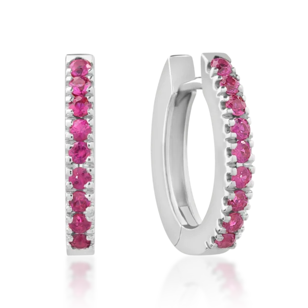 Cercei din aur alb cu rubine de 0.38ct