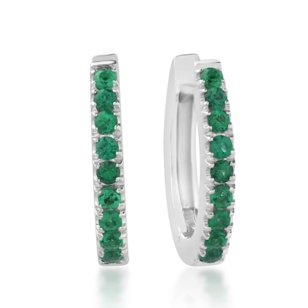 Cercei din aur alb cu smaralde de 0.26ct