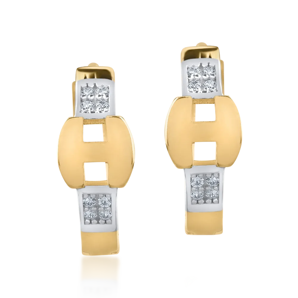 Cercei din aur alb-galben - imagine 2