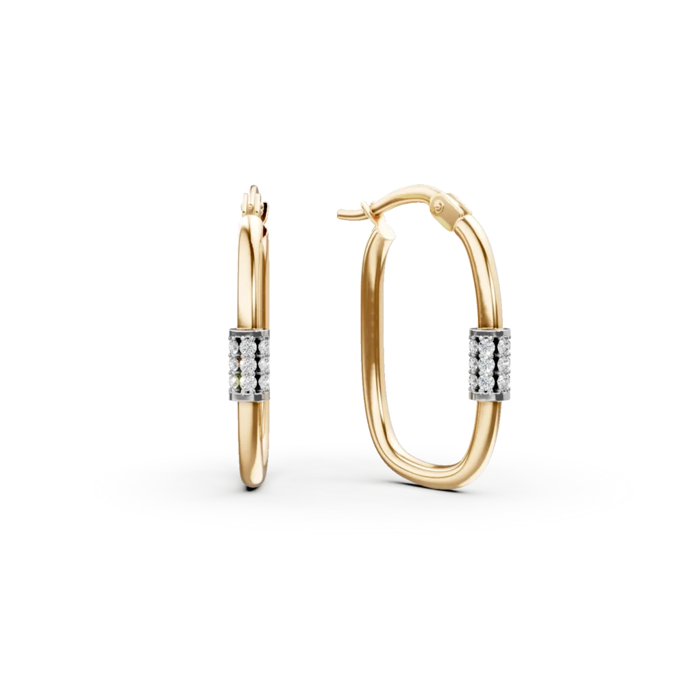 Cercei din aur alb-galben