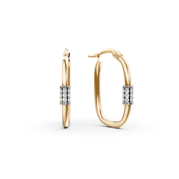 Cercei din aur alb-galben