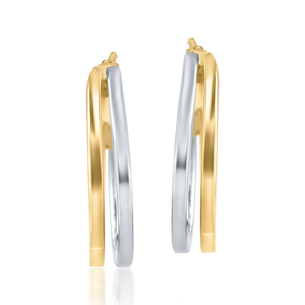 Cercei din aur alb-galben - imagine 2