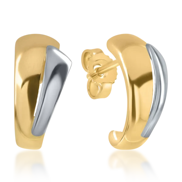 Cercei din aur alb-galben