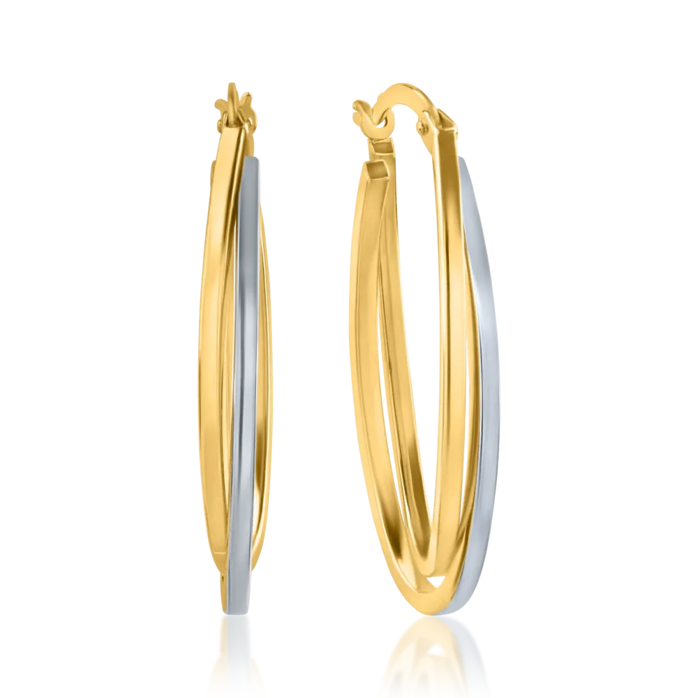 Cercei din aur alb-galben