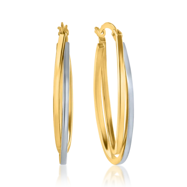 Cercei din aur alb-galben