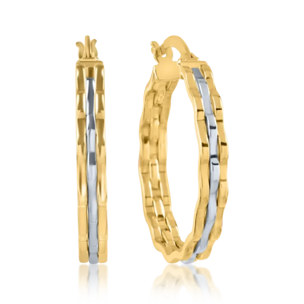 Cercei din aur alb-galben