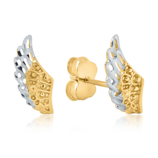 Cercei din aur alb-galben