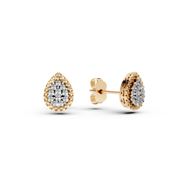 Cercei din aur alb-galben