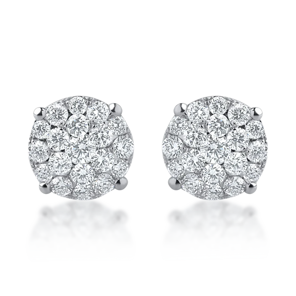 Cercei din aur alb-roz cu diamante de 0.83ct - imagine 3