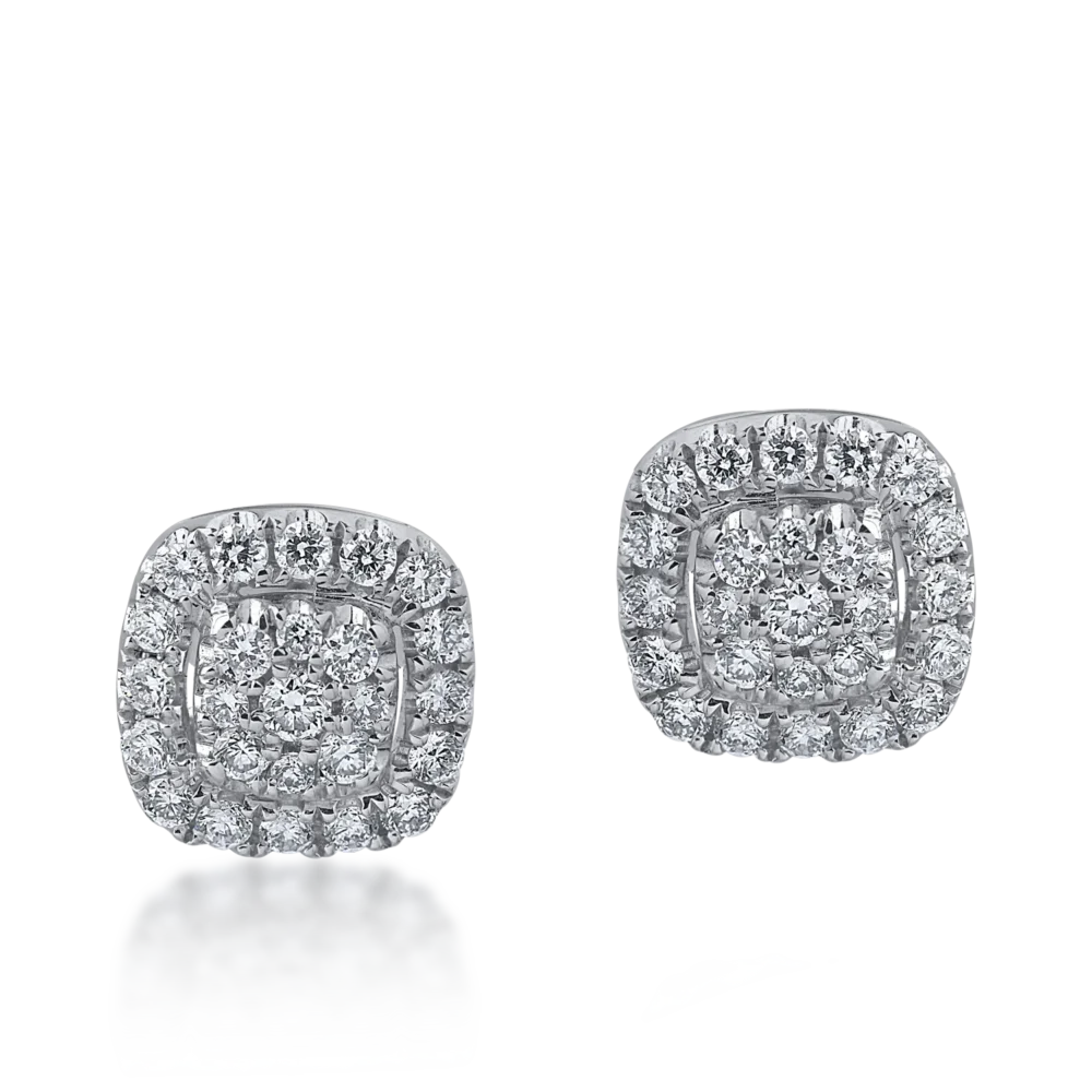 Cercei din aur alb-roz cu diamante de 1.01ct - imagine 4