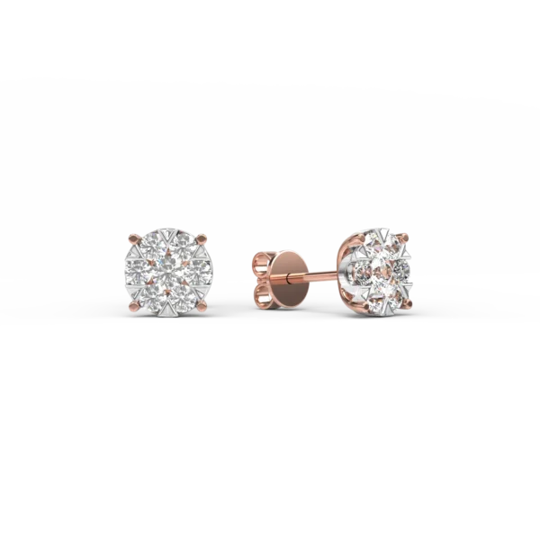 Cercei din aur alb-roz cu diamante de 0.34ct