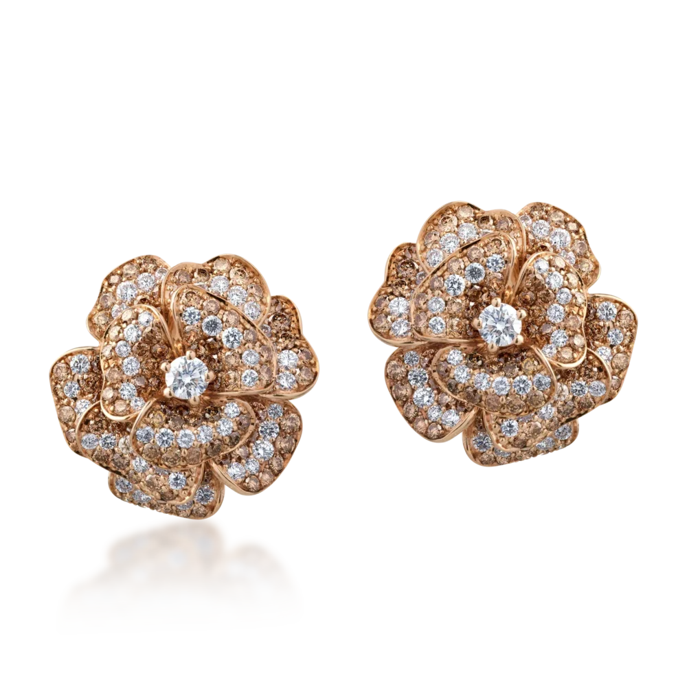 Cercei din aur alb-roz cu diamante de 8.56ct - imagine 2