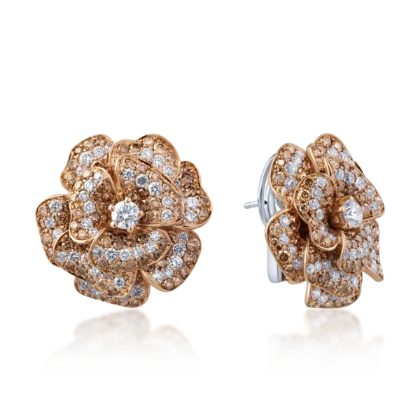 Cercei din aur alb-roz cu diamante de 8.56ct