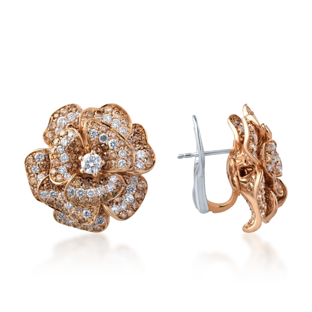 Cercei din aur alb-roz cu diamante de 8.56ct - imagine 3