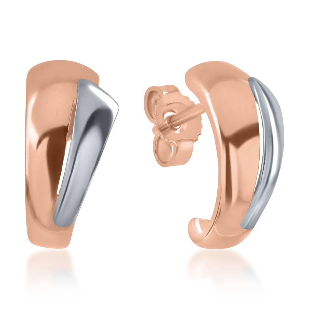 Cercei din aur alb-roz