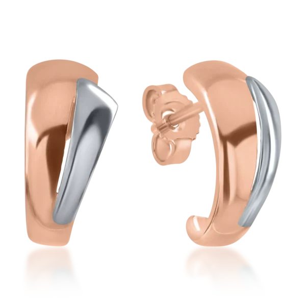 Cercei din aur alb-roz